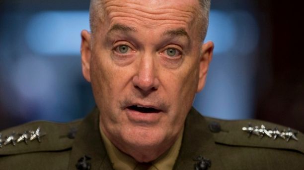 FILE - In this March 12, 2014 file photo, Gen. Joseph F. Dunford, Jr. testifies on Capitol Hill in Washington. President Barack Obama will nominate Dunford as next Joint Chiefs of Staff chairman. (AP Photo/Carolyn Kaster, File)