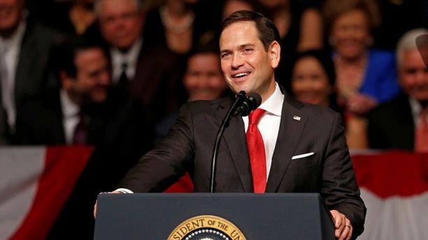 U.S. Sen. Marco Rubio (R-FL) speaks before U.S. President Donald Trump announced his Cuba policy at the Manuel Artime Theater in the Little Havana neighborhood in Miami, Florida, U.S. June 16, 2017. REUTERS/Joe Skipper - RC12FDB8EF40