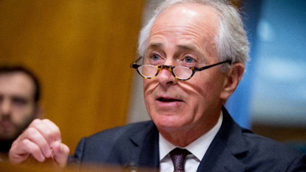 FILE - In this April 5, 2016, file photo, Senate Foreign Relations Committee Chairman Sen. Bob Corker, R-Tenn. speaks on Capitol Hill in Washington. Republican Donald Trump has narrowed down his vice presidential shortlist to a handful of contenders that he's met with including Corker. (AP Photo/Andrew Harnik, File)