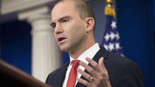 FILE - In this Feb. 16, 2016 file photo Deputy National Security Adviser For Strategic Communications Ben Rhodes speaks in the Brady Press Briefing Room of the White House in Washington. The White House is working to contain the damage caused by a magazine profile of one of President Barack Obama's top aides. In a blog post published late Sunday, May 8, 2016, Rhodes said the public relations campaign he created to sell the Iran nuclear deal was intended only