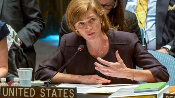 FILE - In this Tuesday Aug. 6, 2013, file photo, New U.S. Ambassador to the United Nations Samantha Power addresses the United Nations Security Council. Ambassador Power is urging young activists to keep pushing for results and avoid bureaucracies that dont prioritize progress. In her first public speech as ambassador in Los Angeles on Saturday, Aug. 10, 2013. Ambassador Power criticized the United Nations for allowing politics, ideology and entrenched habits to get in the way of its work at times, while praising those who get results and focus on problem-solving. The remarks came during the closing ceremonies of the Fourth Estate Leadership Summit at UCLA Saturday, a gathering organized by the advocacy group Invisible Children. (AP Photo/Richard Drew, File)