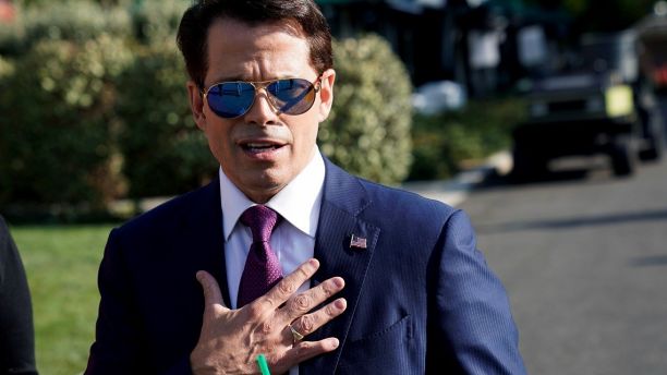 White House Communications Director Anthony Scaramucci speaks after an on air interview at the White House in Washington, U.S., July 26, 2017. REUTERS/Joshua Roberts - RC11EAA98D50