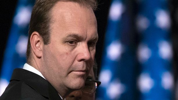 FILE - In this July 21, 2016 file photo, Rick Gates, campaign aide to Republican presidential candidate Donald Trump, at the Republican National Convention in Cleveland.  Trump's former campaign chairman, Paul Manafort, and a former business associate, Rick Gates, have been told to surrender to federal authorities Monday, according to reports and a person familiar with the matter.(AP Photo/Evan Vucci, File)