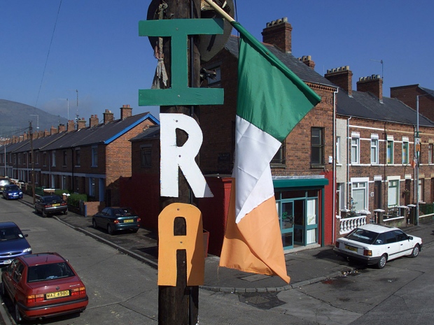 IRA flag Irish Republican Army Gerry Adams