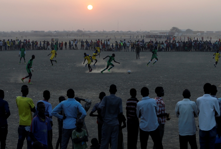 SOUTH SUDAN WAR CHILDREN football match United Nations