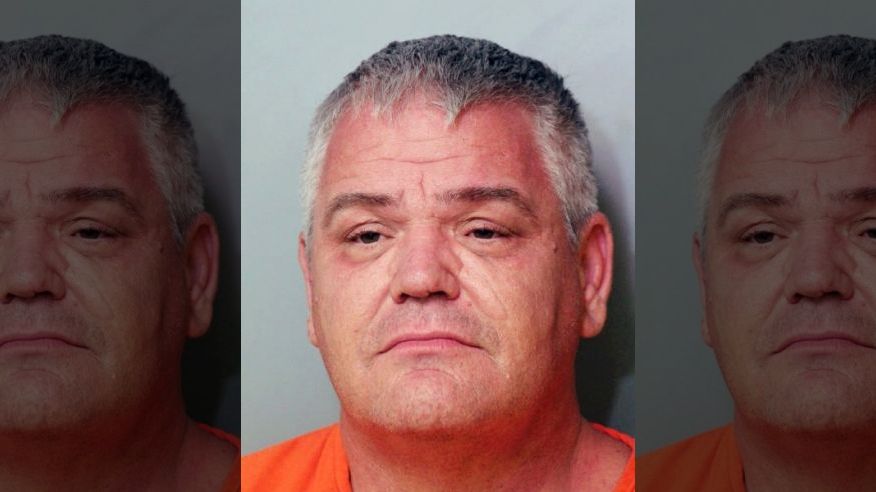 This undated photo provided by the Polk County Sheriff's Office shows John Camfield, a 48-year-old driver accused of fleeing after hitting three children when they got off a school bus, Thursday, April 27, 2017, in Ponciana, Fla. Polk County Sheriff's spokeswoman Carrie Horstman said in a news release that two of the children were critically injured when the car hit them on Thursday afternoon. She says the suspect, John Camfield, also hit another car before an off-duty sheriff's deputy who lives in the area arrested him. (Polk County Sheriff's Office via AP)