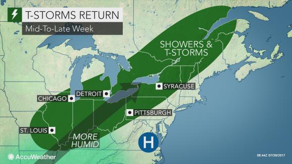 Storms return to Midwest/Northeast 7.30 AM