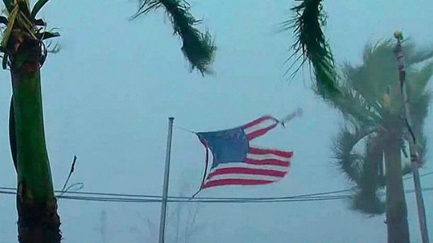 A flag ripped apart by the wind in San Juan, Puerto Rico, Wednesday.  FOX News