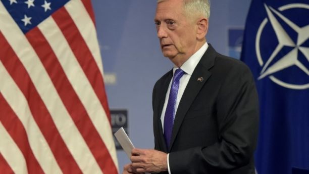 FILE PHOTO: U.S. Secretary of Defence Jim Mattis leaves a news conference after a NATO defence ministers meeting at the Alliance headquarters in Brussels, Belgium June 29, 2017. REUTERS/Eric Vidal