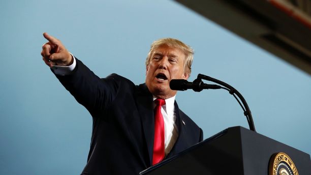 President Donald Trump speaks about tax reform during an event at the Harrisburg International Airport, Wednesday Oct. 11, 2017, in Middletown, Pa. (AP Photo/Alex Brandon)