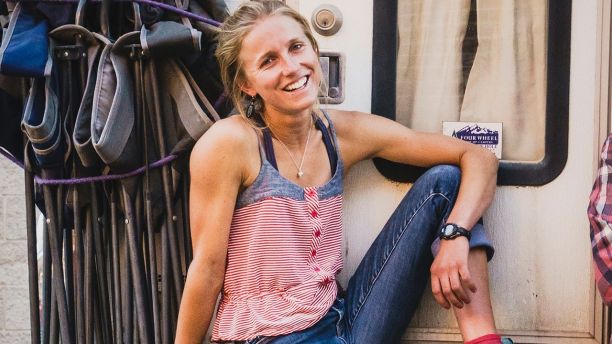 In this undated photo provided by Louis Arevalo, Inge Perkins poses for a photo. Gallatin County sheriff's officials say Perkins was skiing with her boyfriend Hayden Kennedy on Imp Peak on Saturday, Oct. 7, 2017, when they triggered an avalanche in a steep, narrow gulley. Perkins, was buried by the 150-foot-wide slide. Kennedy, who was partially buried, pulled himself free and hiked out for help after he couldn't find his girlfriend. Kennedy was found dead in a home Sunday as search teams prepared to recover Perkins' body. (Louis Arevalo via AP)