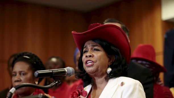 U.S. Representative Frederica Wilson speaks at a news conference during a visit by a Congressional delegation to Abuja, as part of efforts by the U.S. to enhance cooperation between both countries in tackling the Boko Haram in Nigeria August 4, 2015. REUTERS/Afolabi Sotunde - GF20000013176