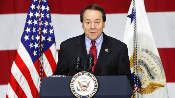 FILE - In this Saturday, April 1, 2017, file photo, Rep. Pat Tiberi, R-Ohio, speaks at DynaLab, Inc., in Reynoldsburg, Ohio. Tiberi said Thursday, Oct. 19, that he will resign from his seat to take the helm of a business policy group back home. (AP Photo/John Minchillo, File)