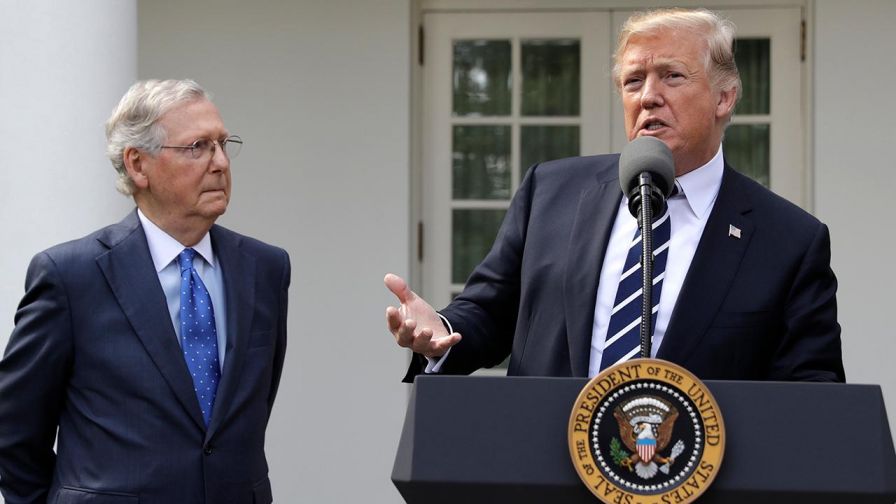 President Trump says he has an outstanding relationship with the Republican Senate majority leader, thanks former FEMA director for A grade on hurricane response.