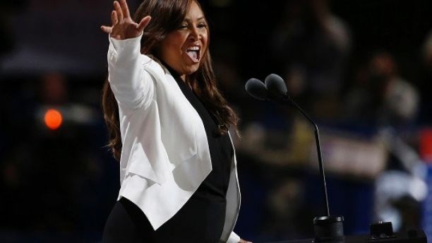 Lynne Patton, vice president of The Eric Trump Foundation, speaks at the Republican National Convention in Cleveland, Ohio, U.S. July 20, 2016.   REUTERS/Mario Anzuoni - HT1EC7L04C6OI