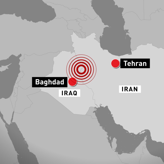 CBC Iran Iraq earthquake map November 13 2017