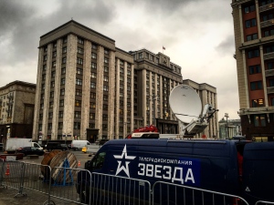 News truck in Russia
