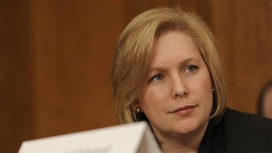 U.S. Sen. Kirsten Gillibrand, D-N.Y., listens to testimony on Capitol Hill in Washington, Jan. 28, 2009.