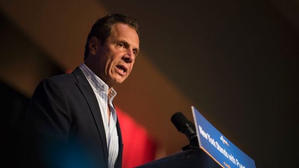 Governor Andrew Cuomo announces new hurricane recovery efforts for Puerto Rico Sunday, Sept. 24, 2017 in New York. The effort include partnering with private and government organizations to get aid to Puerto Rico. (AP Photo/Michael Noble Jr.)