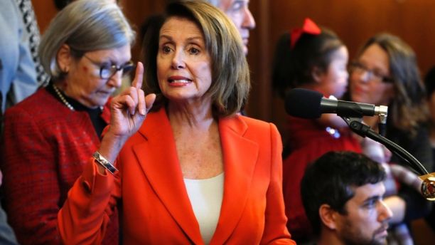 House Minority Leader Nancy Pelosi, of California, speaks during a news conference in opposition to the Republican tax bill, Tuesday, Dec. 19, 2017, on Capitol Hill in Washington. Republicans muscled the most sweeping rewrite of the nation's tax laws in more than three decades through the House. (AP Photo/Jacquelyn Martin)