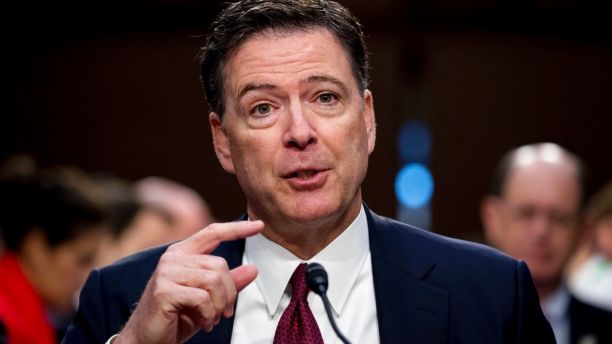 FILE - In this June 8, 2017 file photo, former FBI director James Comey speaks on Capitol Hill in Washington. Internal employee surveys show that fired Comey was highly respected and trusted within the bureau during his nearly four-year tenure. (AP Photo/Andrew Harnik, File)
