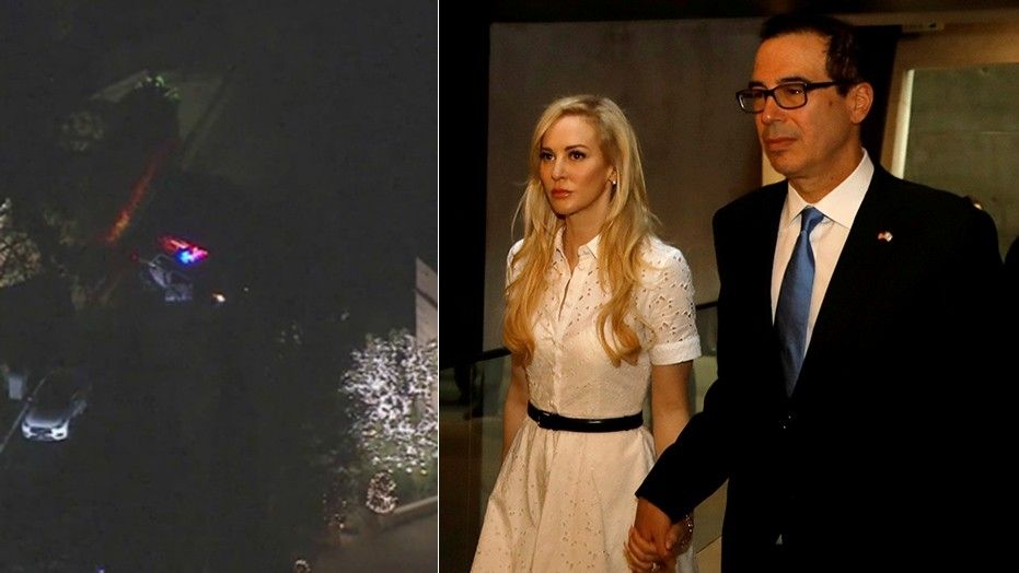 A bomb squad investigating a suspicious package left outside the home of Treasury Secretary Steven Mnuchin and his wife, Louise Linton, found that it was horse manure.