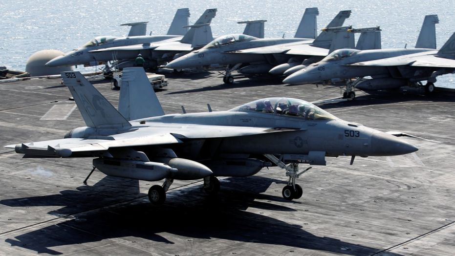 An EA-18G Growler like the one used to draw a phallic image in the sky over Washington state.
