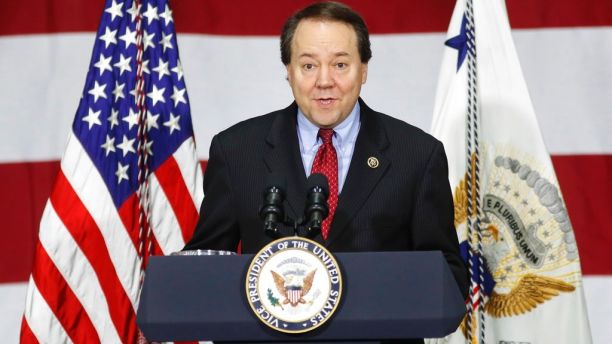 FILE - In this Saturday, April 1, 2017, file photo, Rep. Pat Tiberi, R-Ohio, speaks at DynaLab, Inc., in Reynoldsburg, Ohio. Tiberi said Thursday, Oct. 19, that he will resign from his seat to take the helm of a business policy group back home. (AP Photo/John Minchillo, File)