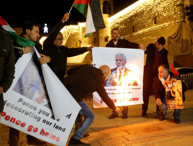 USA-ISRAEL/PENCE-PALESTINIANS