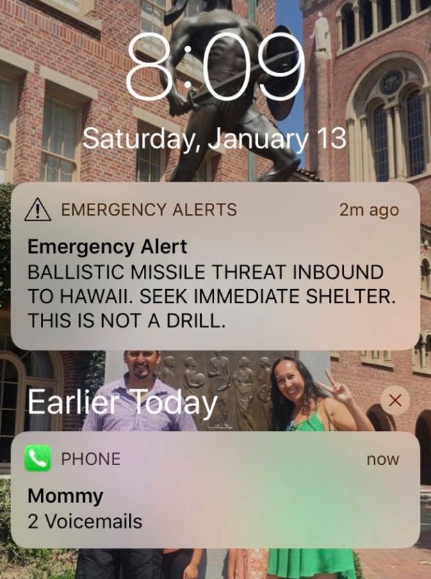 Hawaii Mistaken Missile Alert
