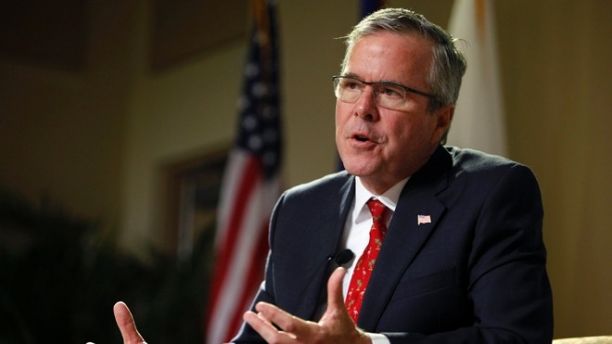 Former Florida Gov. Jeb Bush speaks during an event at the Metropolitan University in San Juan, Puerto Rico, Tuesday, April 28, 2015. The former Florida governor delivered a speech on economic opportunities partly in Spanish on Tuesday, and his audience responded with hearty applause. Bush is fluent in the language, and often uses it in Florida, but it's rarely heard in Republican presidential campaign politics. (AP Photo/Ricardo Arduengo)