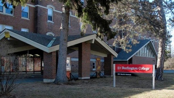 This Feb. 22, 2015 photo shows a building on the campus of Burlington College in Burlington, Vt. The college, formerly headed by Jane Sanders, wife of presidential candidate Bernie Sanders, announced Monday, May 16, 2016, it is closing. The school has been struggling under the weight of its $10 million purchase of property and buildings during from the Roman Catholic Diocese of Burlington that it made during her presidency. (AP Photo/Wilson Ring)