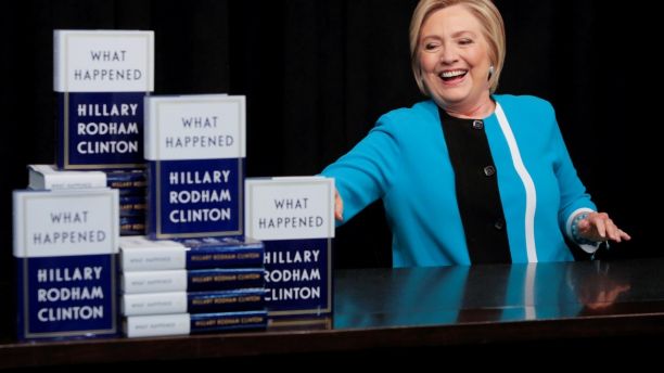 Former Secretary of State Hillary Clinton attends a signing of her new book 'What happened' at Barnes & Noble bookstore at Union Square in Manhattan, New York City, U.S., September 12, 2017.  REUTERS/Andrew Kelly - RC121E6CA5A0