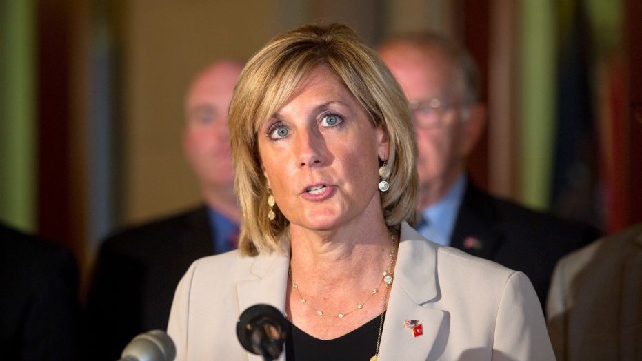 FILE June 10, 2015: Then assemblywoman Claudia Tenney, R-New Hartford, speaks during a news conference at the Capitol, in Albany, N.Y. The Republican congresswoman from upstate New York says