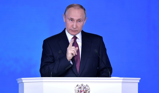Vladimir Putin at podium