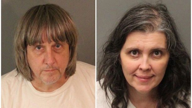 A combination photo of David Allen Turpin (L) and Louise Ann Turpin as they appear in booking photos provided by the Riverside County Sheriff's Department in Riverside County, California, U.S., January 15, 2018.   Riverside County Sheriff's Department/Handout via REUTERS   ATTENTION EDITORS - THIS IMAGE WAS PROVIDED BY A THIRD PARTY.   THIS PICTURE WAS PROCESSED BY REUTERS TO ENHANCE QUALITY. AN UNPROCESSED VERSION HAS BEEN PROVIDED SEPARATELY - RC1DD6299C90