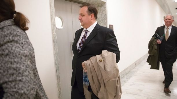 FILE - In this Jan. 23, 2017 file photo, Walter Shaub Jr., director of the U.S. Office of Government Ethics walks on Capitol Hill in Washington. Shaub, who prodded President Donald Trumpâs administration over conflicts of interest is resigning to take a new job, at the Campaign Legal Center, a nonprofit in Washington that mostly focuses on violations of campaign finance law. (AP Photo/J. Scott Applewhite, File)