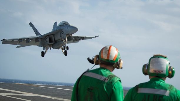 ATLANTIC OCEAN (Jan. 13, 2018) -- An F/A-18F Super Hornet, assigned to the 